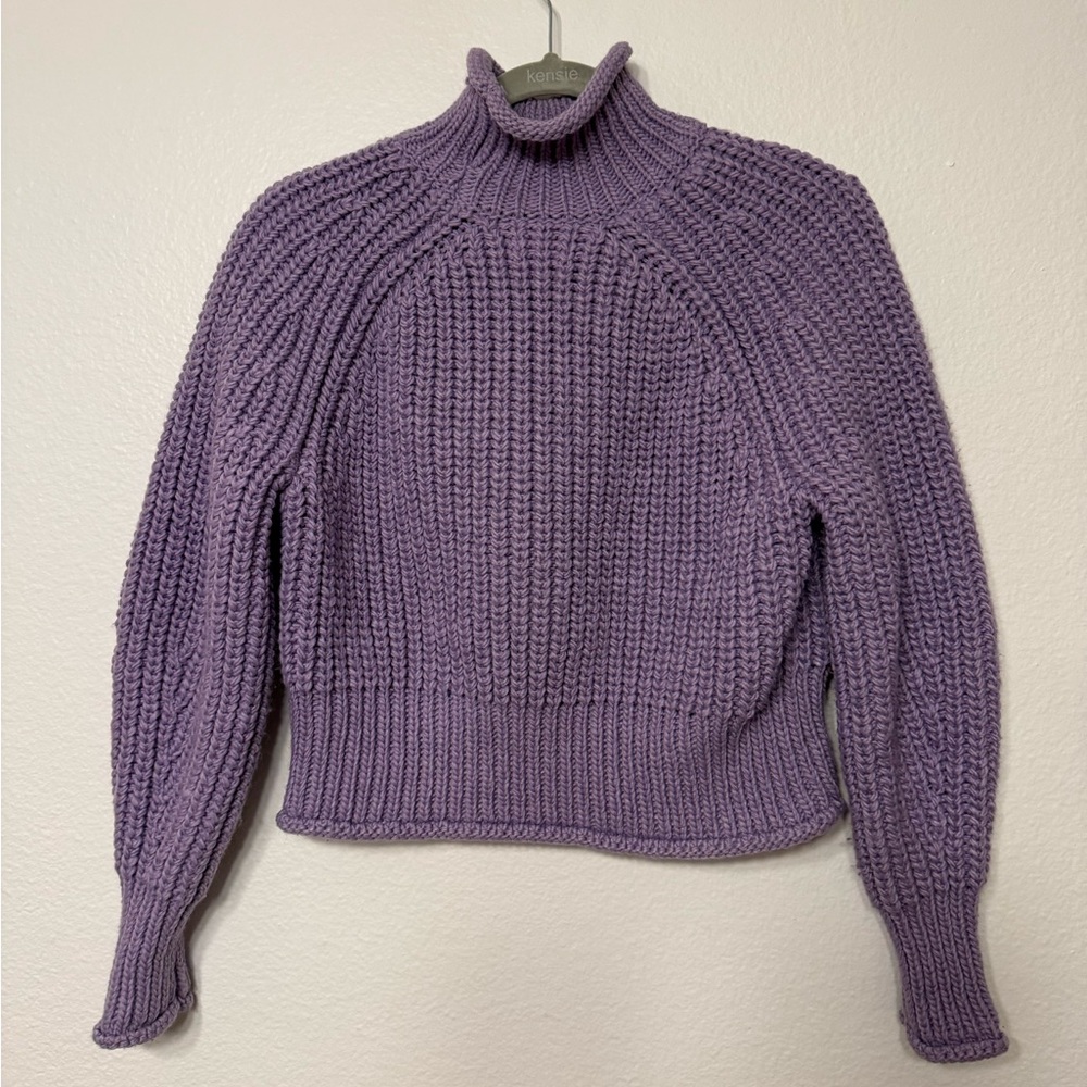 Lavender Knit Turtleneck Sweater